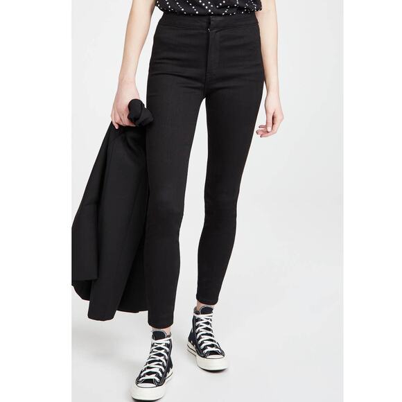 Veronica Beard Pants - Veronica Beard Malia Flat Front High Rise Skinny Onyx Black Legging Travel Pants